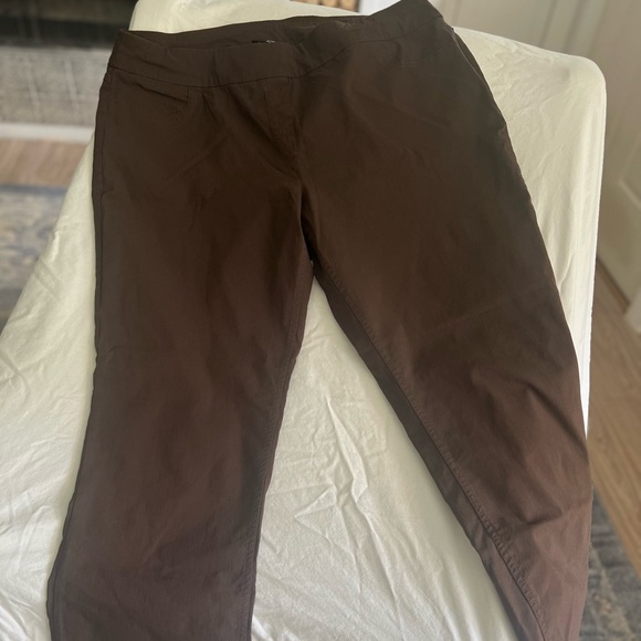 Slimsation By Multiples Dark Brown Ankle Pants - Picture 1 of 4